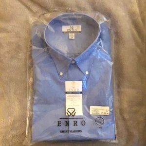 Enro Mens Blue Dress Shirt (Size 17.5, 34-35, Big)